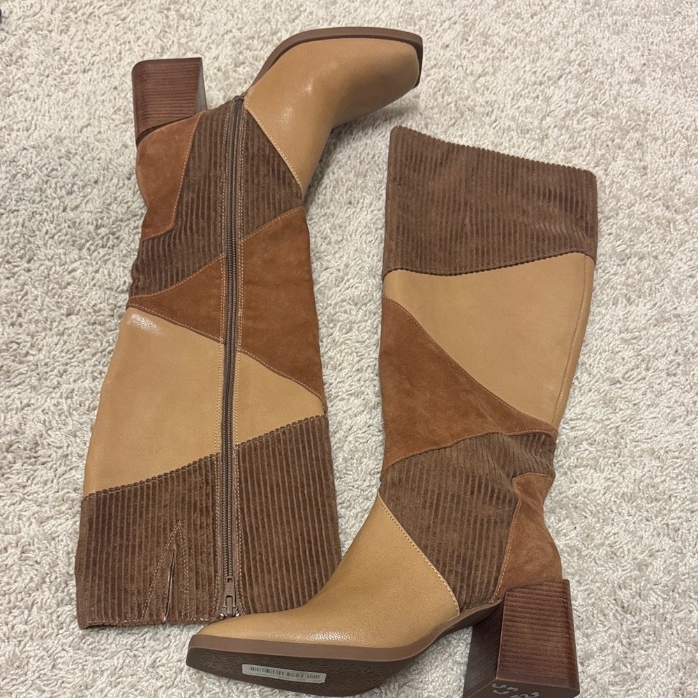 Chelsea & Violet Brown and Tan Heeled Boots